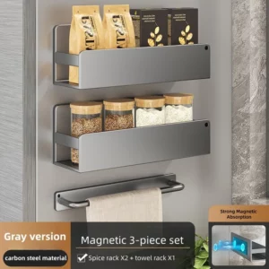 Étagère de rangement magnétique pour épices pour réfrigérateur et four, organisateurs de réfrigér...