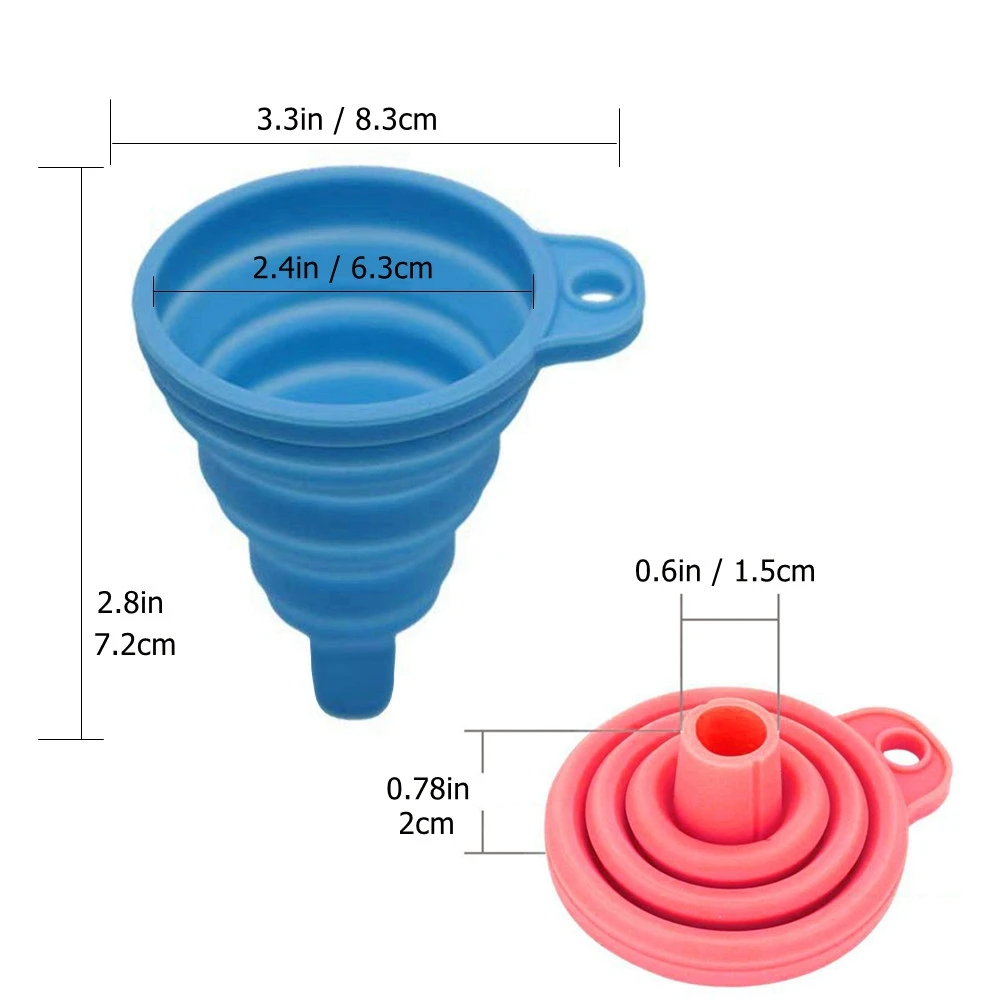 Entonnoirs pour remplir des bouteilles, entonnoir de cuisine, petit entonnoir pliable en Silicone... – Image 3