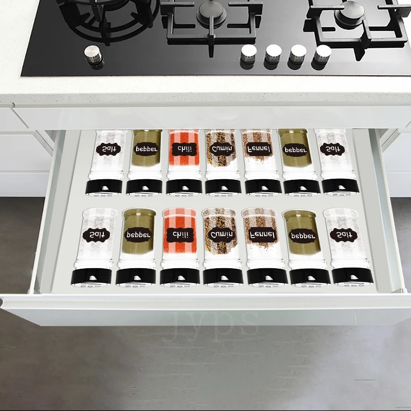 4/10/15/20 pièces Pots À Épices avec des Étiquettes En Plastique Transparent Bouteille D'épices C... – Image 3
