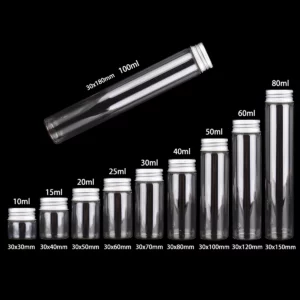 12 pièces 10ml 15ml 20ml 25ml 30ml 40ml 50ml 60ml 80ml 100ml bouteilles en verre avec bouchons en...