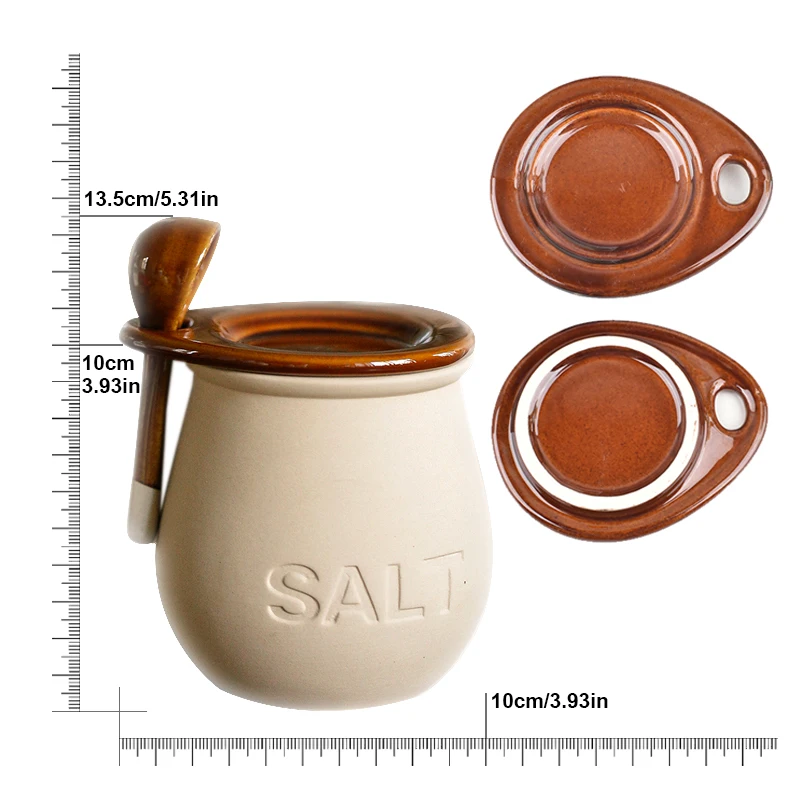 Bouteille d'Épices en Céramique avec Couvercle, Décoration de la Maison, Pot de Stockage des citr... – Image 3
