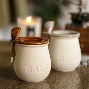 Bouteille d'Épices en Céramique avec Couvercle, Décoration de la Maison, Pot de Stockage des citr...