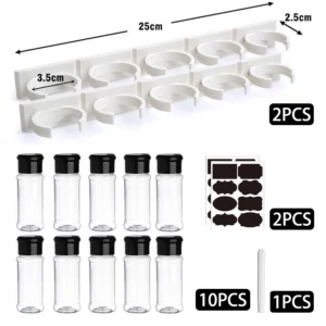 Bouteilles d'assaisonnement en plastique de 100ML, stockage d'épices de cuisine, pot de condiment...