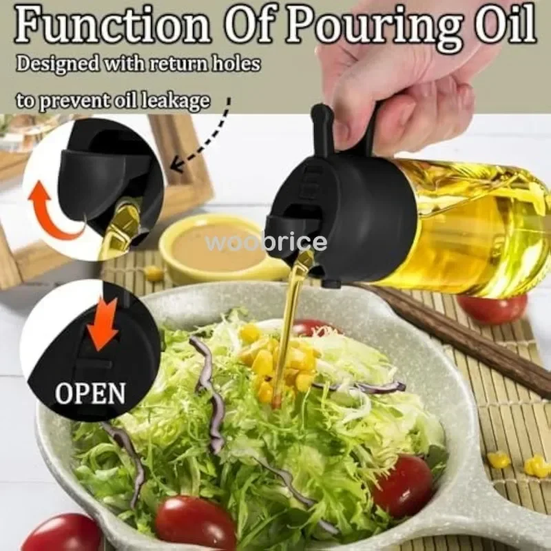 Récipient en verre pour pulvérisation d'huile, bouteille de pulvérisation d'huile de 500ml, distr... – Image 3