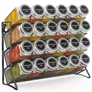 Étagère à épices à 4 niveaux, support de comptoir, organisateur d'assaisonnement, support de stoc...