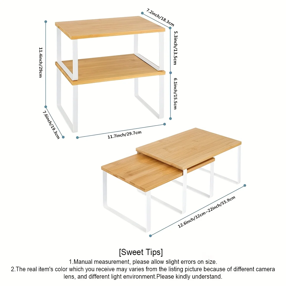 Étagères de comptoir de cuisine, ensemble de 2 étagères à épices, étagère de rangement d'armoire... – Image 3