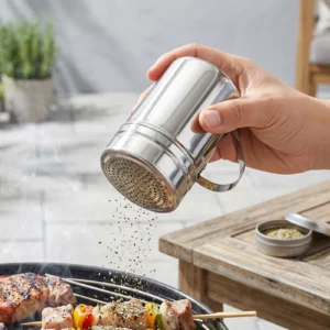 Bouteille de rangement pour épices en acier inoxydable avec couvercle, salière et sucrier pour ba...