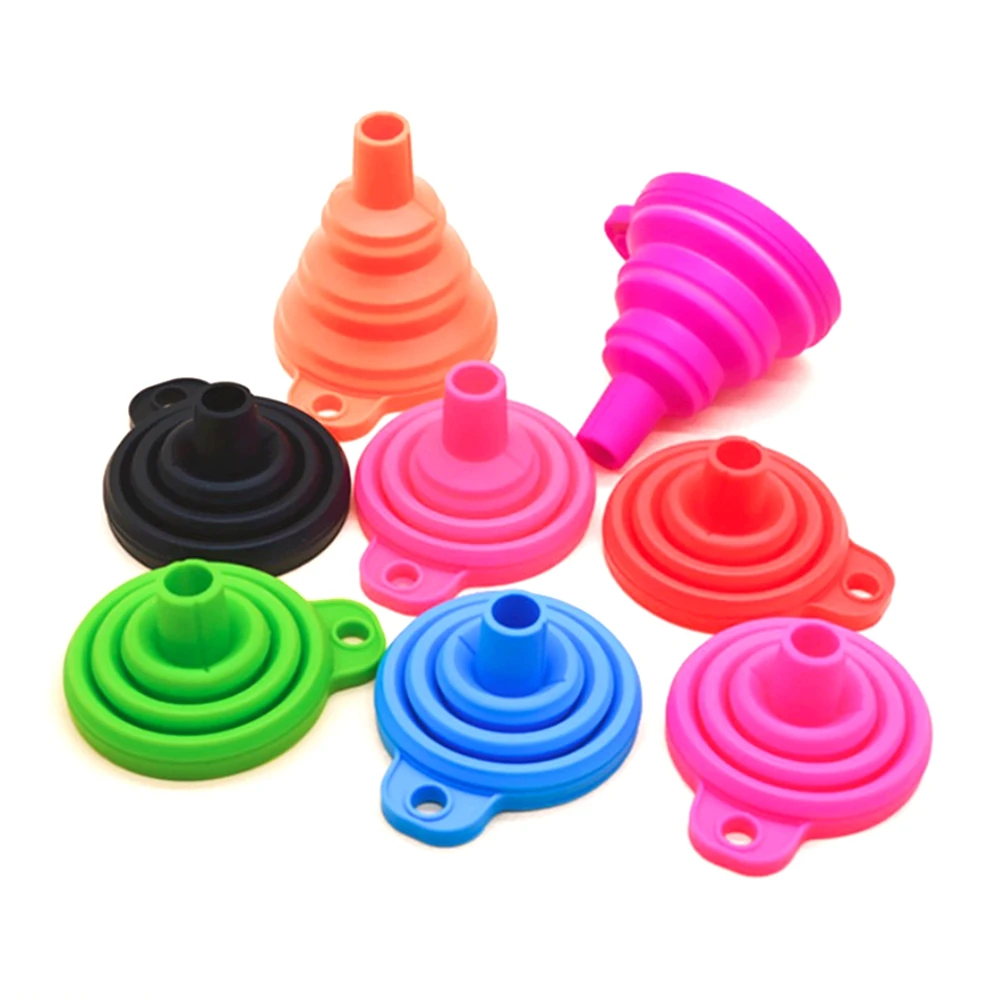 Entonnoirs pour remplir des bouteilles, entonnoir de cuisine, petit entonnoir pliable en Silicone...