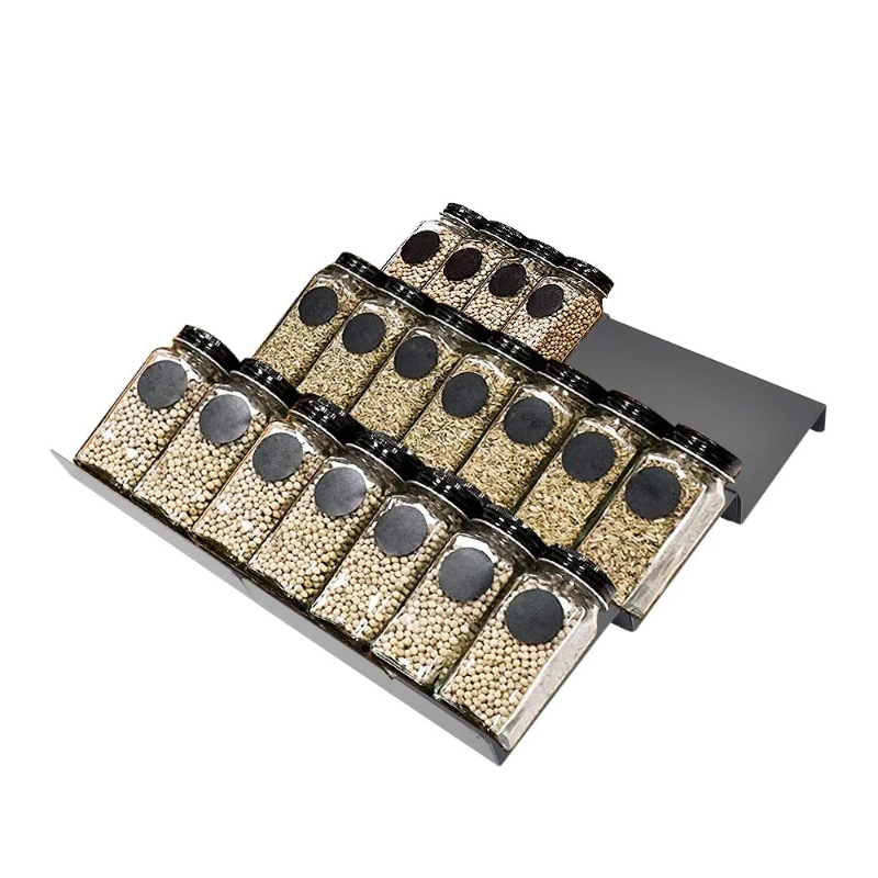 Lot de 6 supports d'organisation pour épices, pour tiroir de cuisine, empilables et à niveaux, po...