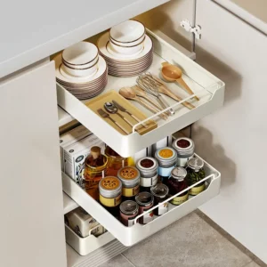 Nouvelle étagère de rangement de cuisine avec Rails coulissants, Type tiroir de cuisine extractib...