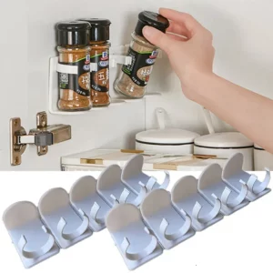 Porte-bouteille d'épices mural, support de rangement d'assaisonnement de cuisine, Clip en plastiq...
