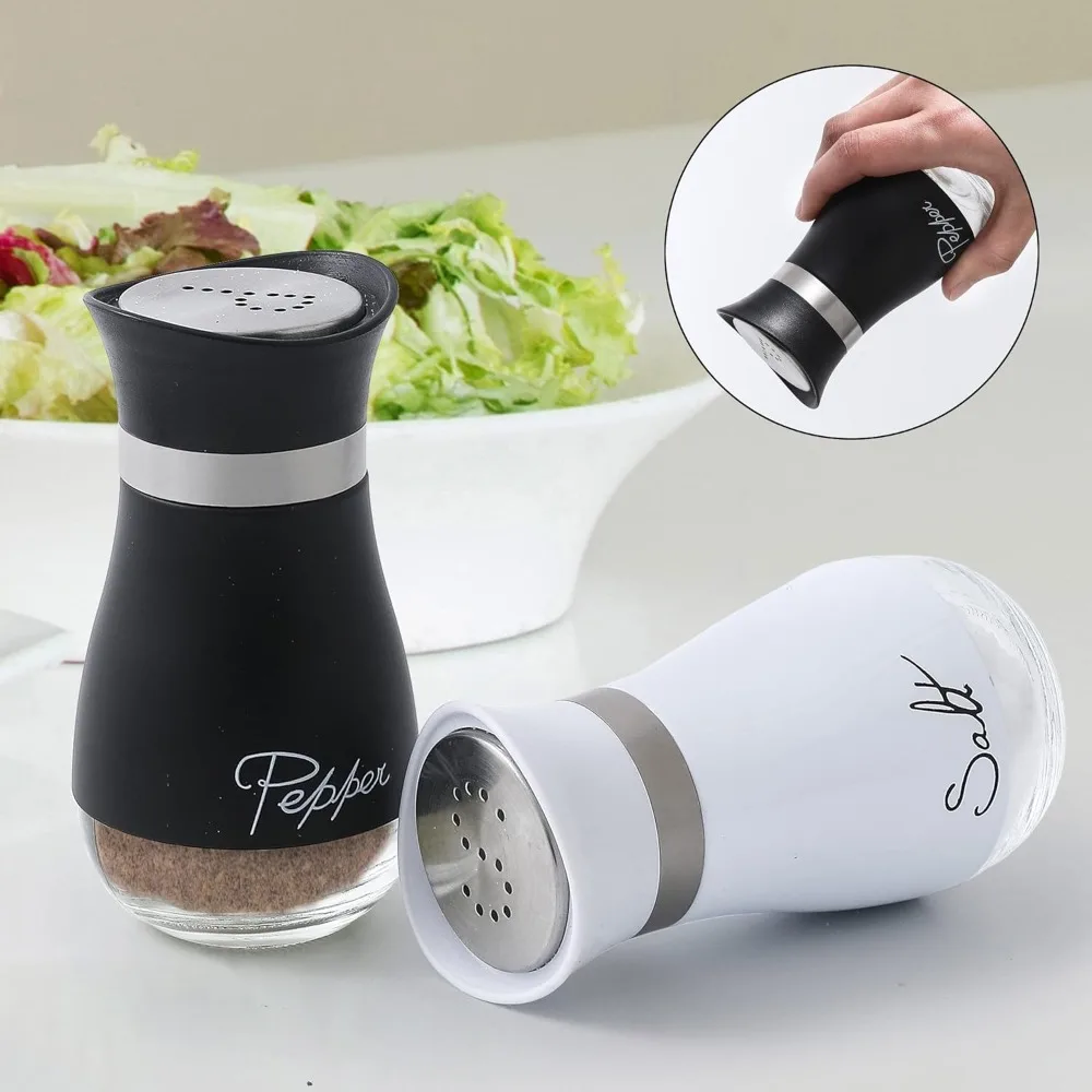 Paquet de 2 saliers et poivrons, pots à épices d'accessoires de cuisine, distributeur d'épices de... – Image 2