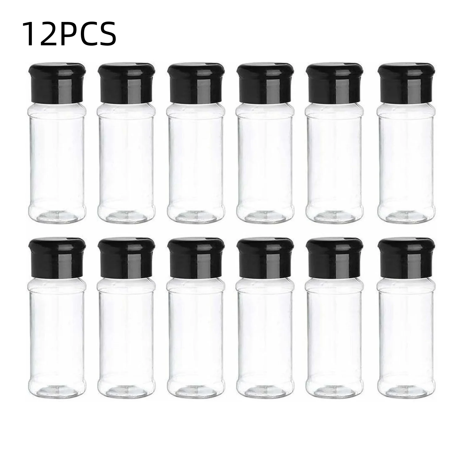 Paquet de 12 saliers et poivrons en plastique avec couvercle, bouteilles d'assaisonnement transpa...