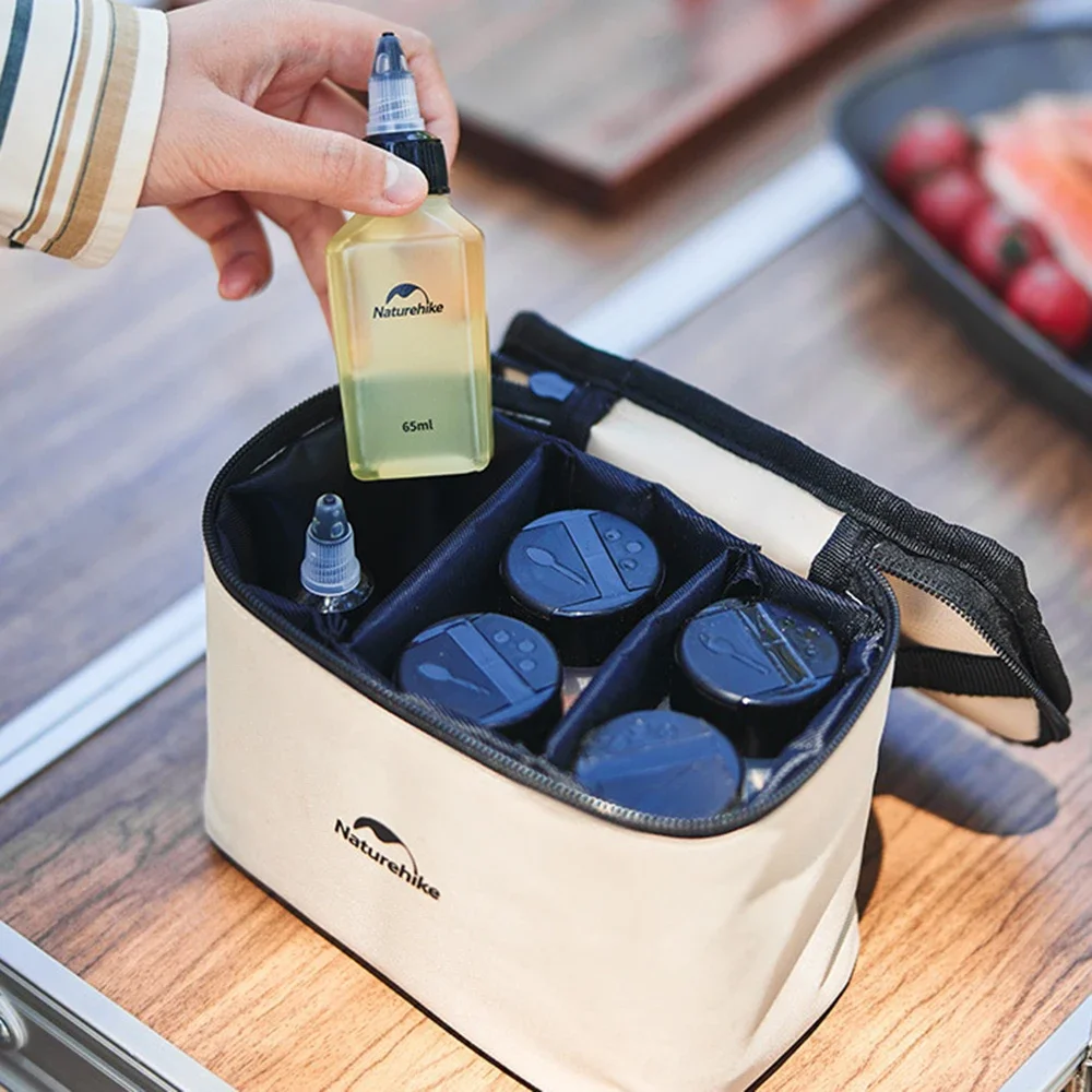 FZCSPEED-Ensemble de bouteilles à épices de camping, pot à épices portable, toile en plastique de...
