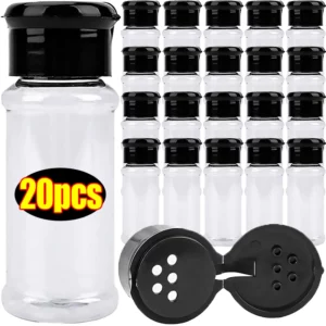 Bouteilles à épices en plastique avec couvercle Shaker, sel, poivre, condiments pour barbecue, po...