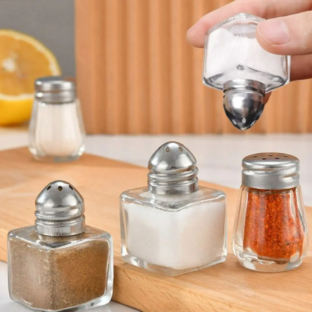 Mini bouteille d'assaisonnement en verre avec couvercle, bocaux à épices pour barbecue, salière à... – Image 2