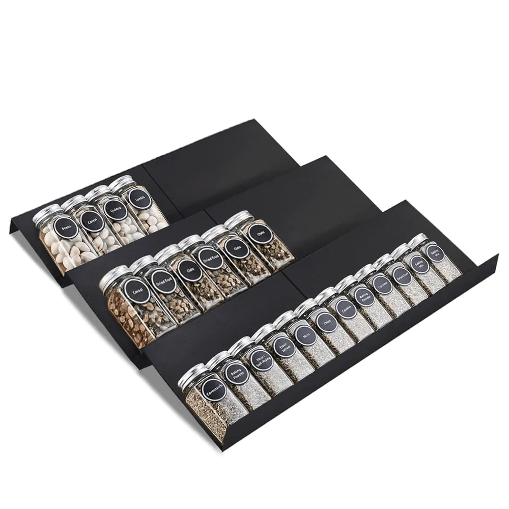 Tiroir à épices extensible, organisateur d'insertion pour armoire de cuisine, étagère de rangemen...