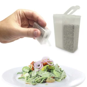 Shaker d'assaisonnement de Camping 2 en 1, pot à épices polyvalent avec couvercle, boîte de range...