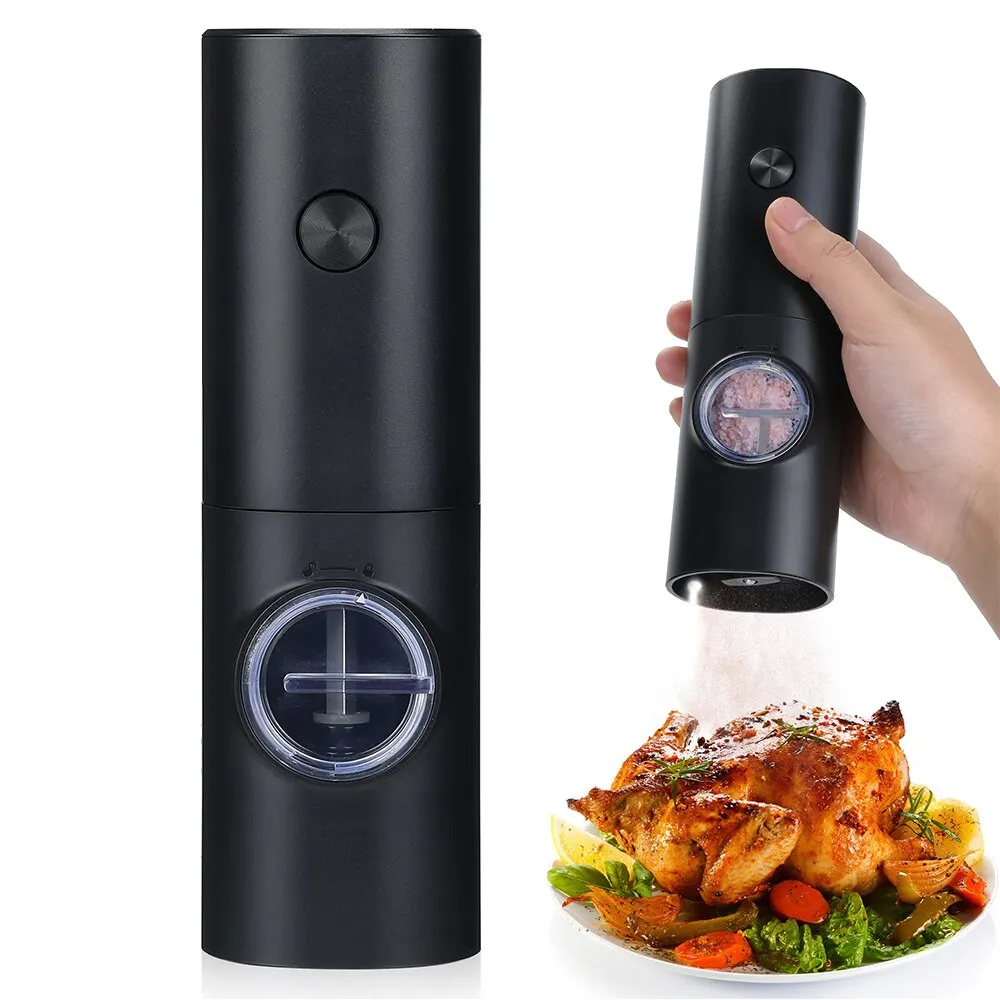 Moulin à sel et à poivre électrique avec grossièreté réglable, rechargeable, alimenté par batteri...