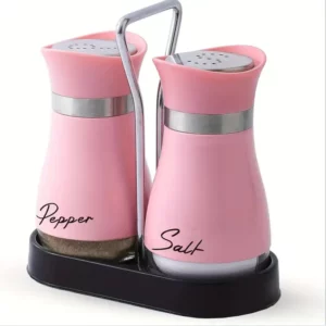 Bouteille d'épices en verre de cuisine, 2 pièces, salière et poivrière rechargeables réglables av...