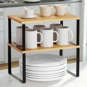 Étagères de comptoir de cuisine, ensemble de 2 étagères à épices, étagère de rangement d'armoire...