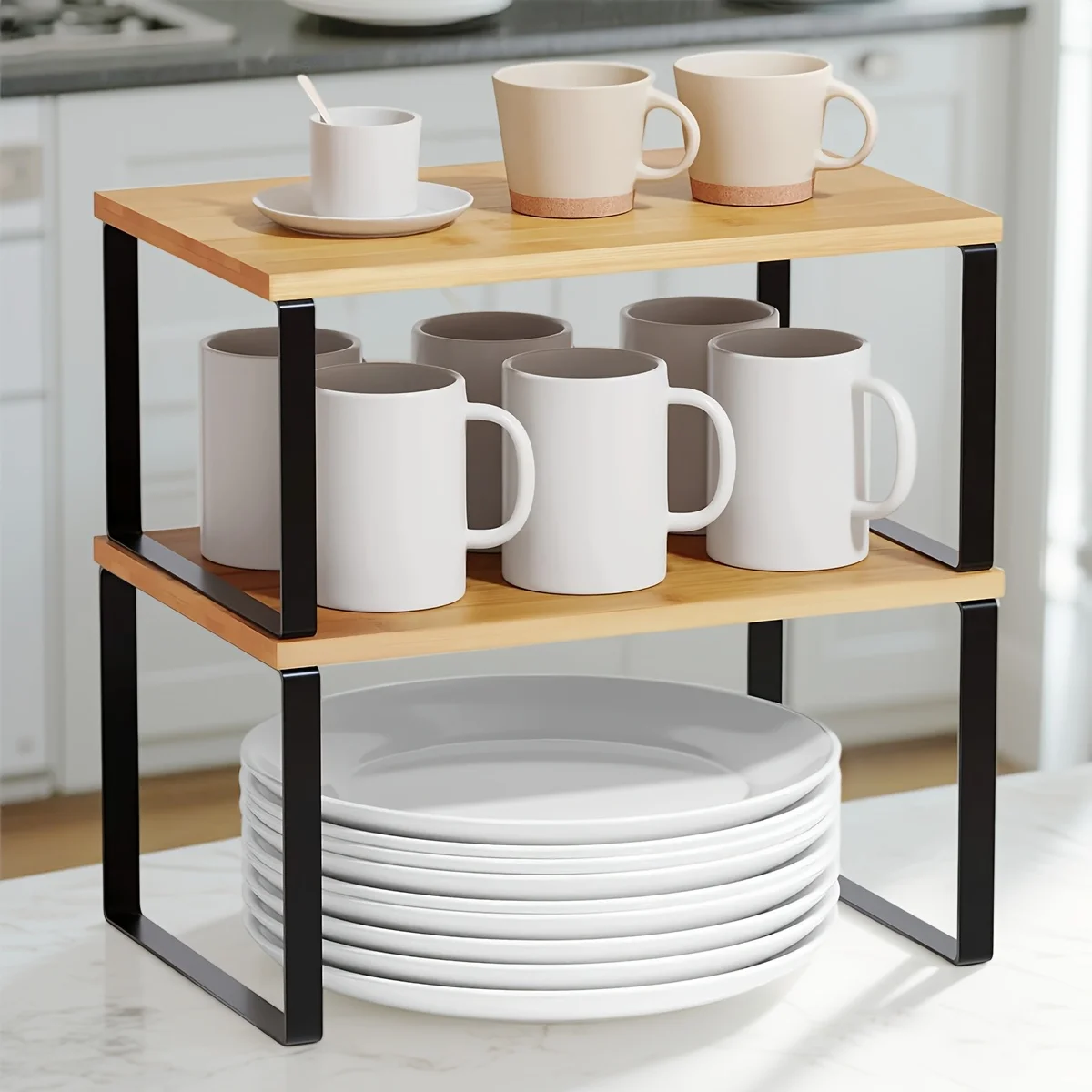 Étagères de comptoir de cuisine, ensemble de 2 étagères à épices, étagère de rangement d'armoire...