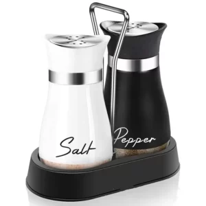Lot de 2 flacons à épices en verre pour cuisine, salières et poivrières réglables et rechargeable...