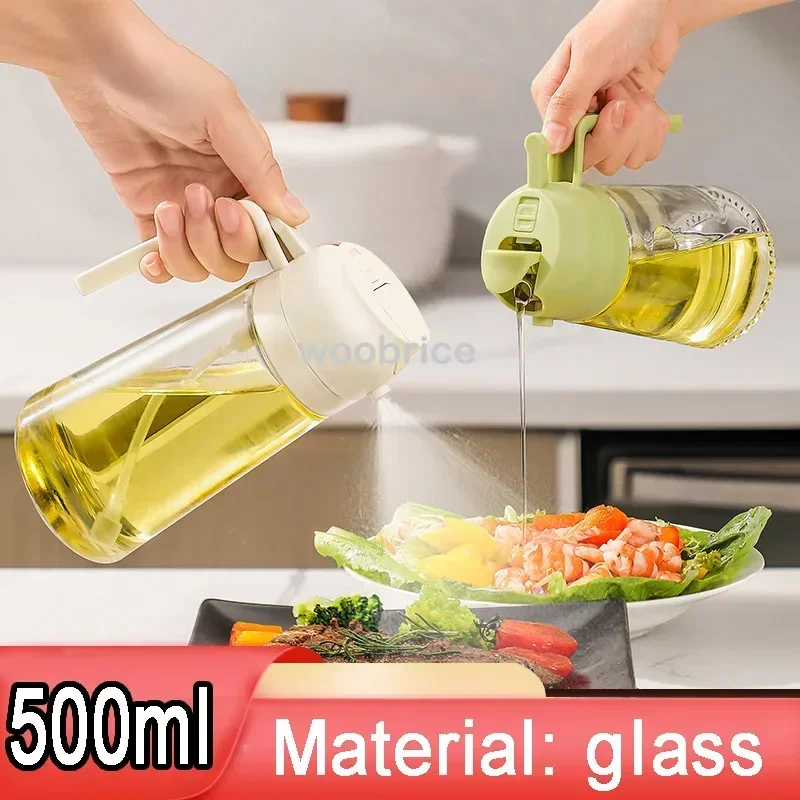 Récipient en verre pour pulvérisation d'huile, bouteille de pulvérisation d'huile de 500ml, distr...