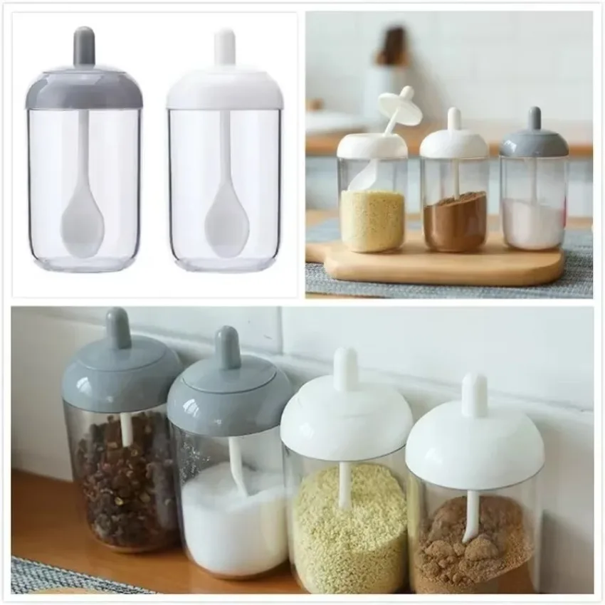 Pots d'épices en verre autocollants sel sucre poudre huile d'olive poivre assaisonnement bouteill...