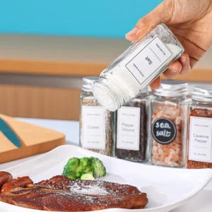 Pots à épices scellés en verre avec couvercle, pot à épices carré, stockage des aliments, pot de...