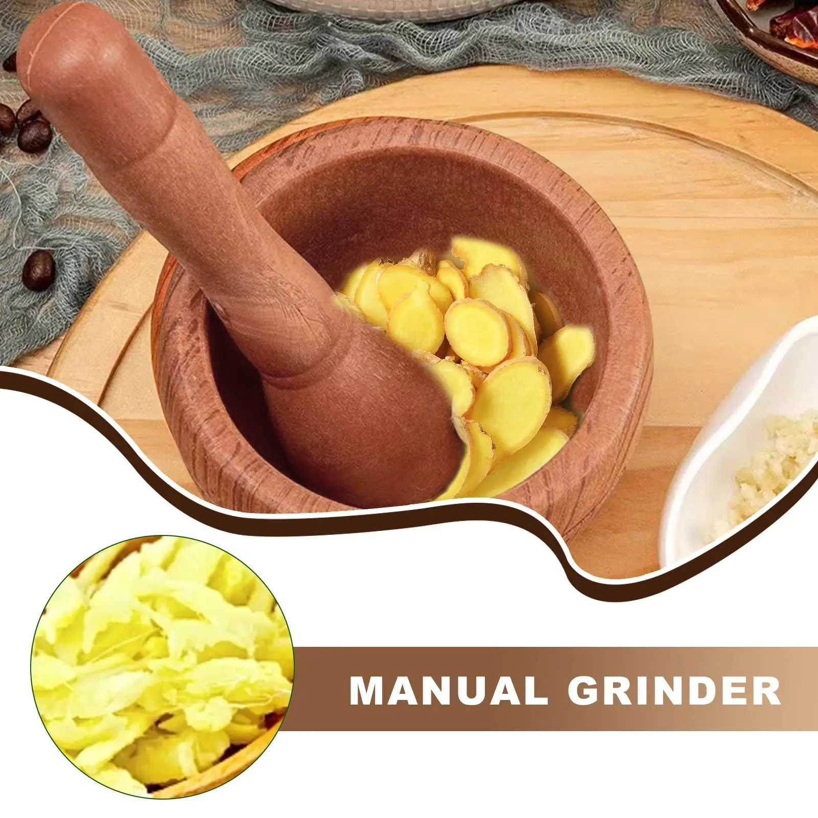 Ensemble mortier et pilon pour ail, herbes et épices – Bol de mélange et de broyage – Outils de c...