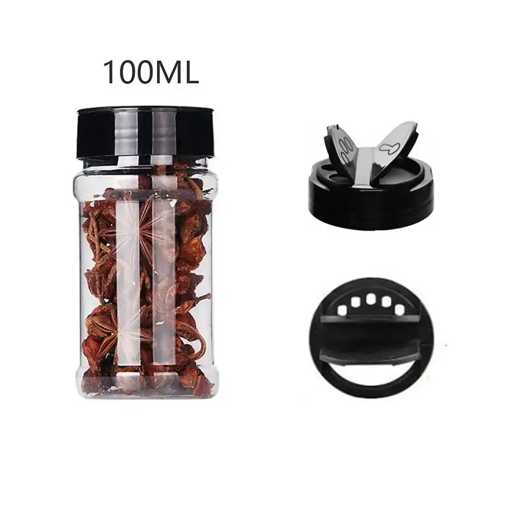 Pot à Épices en Plastique Transparent avec Shaker pour Cuisine, 1 Pièce – Image 2
