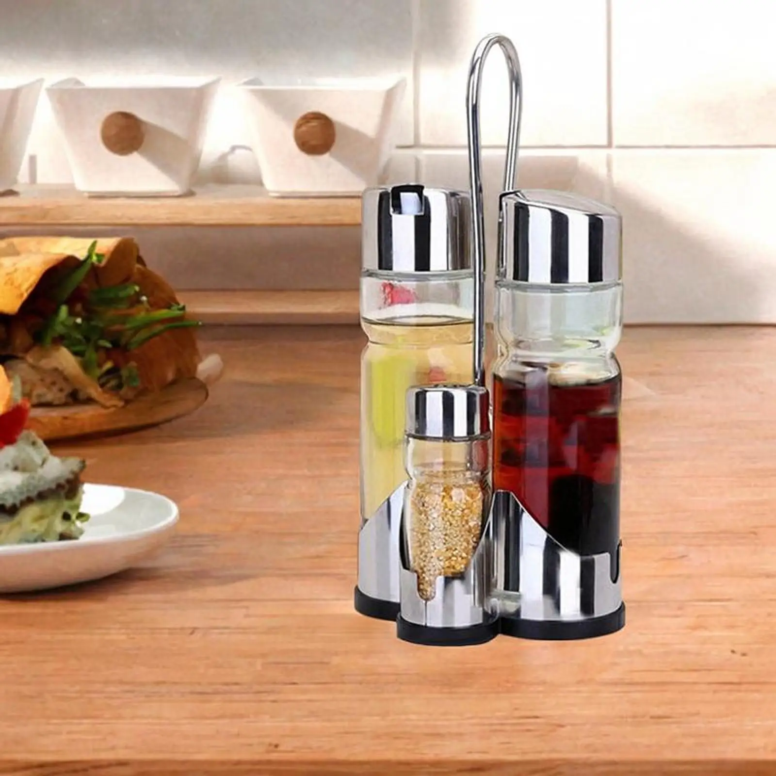 Ensemble d'huile et de vinaigre, pot à condiments, bouteille de pique-nique de cuisine multi-usag... – Image 3