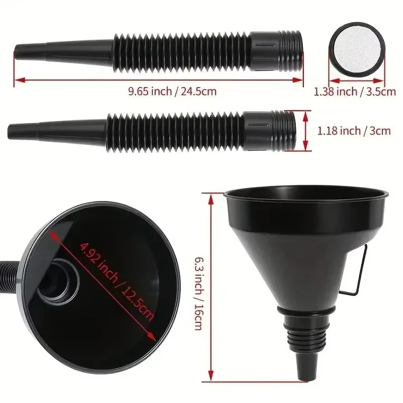 Entonnoir flexible multifonctionnel 1 pièce : outil anti-déversement pour le vidange d'huile avec... – Image 2