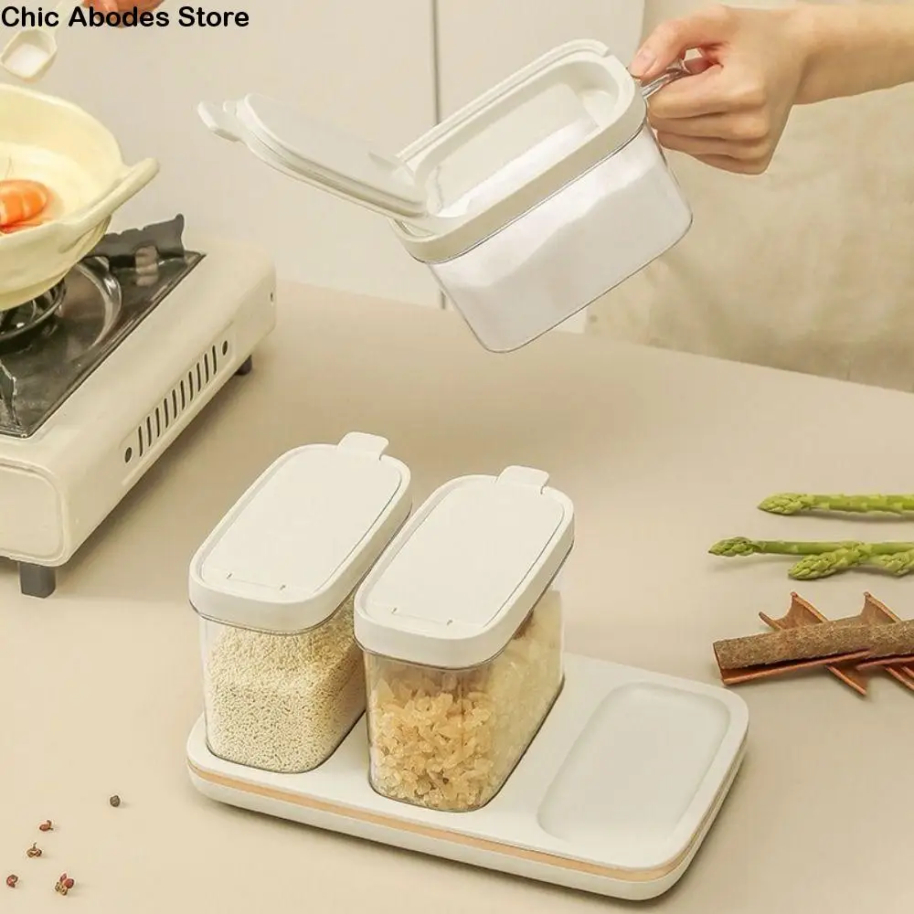 Pots à épices en plastique durables, boîte d'assaisonnement scellée étanche à l'humidité, ensembl...