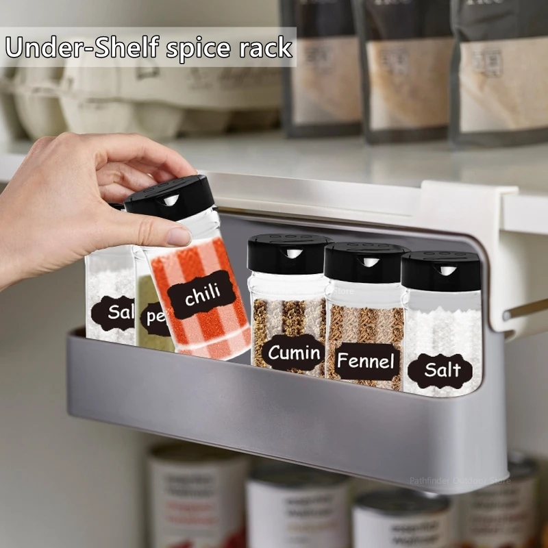 Étagère à épices de cuisine auto-adhésive, organisateur d'épices, bouteille d'assaisonnement, org...