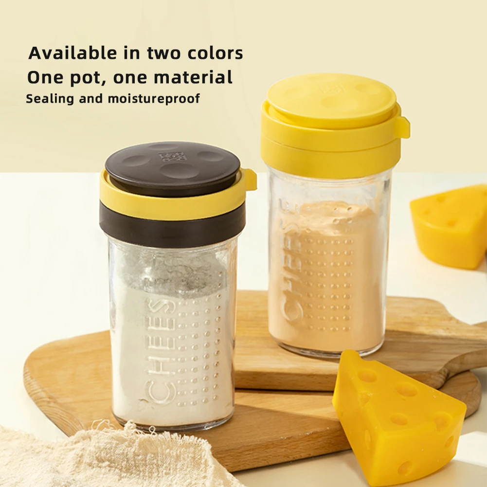 Bouteille Shaker à fromage râpé, distributeur d'épices transparent avec couvercle pour pot d'assa... – Image 2