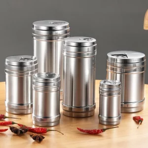 Pot à épices en acier inoxydable, ensemble de pots d'assaisonnement, bouteille domestique, tasse,...