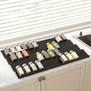 Organisateur de tiroir à épices extensible 6 pièces, support de rangement durable en plastique po...