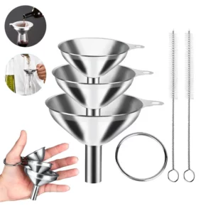 Ensemble d'entonnoirs de cuisine en acier inoxydable, 3/5 pièces, pour utilisation en cuisine, bo...