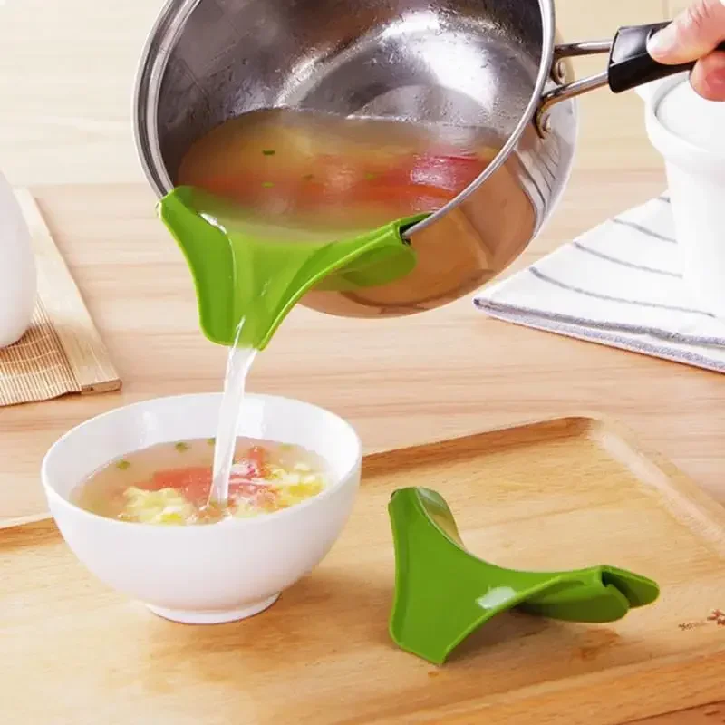 Entonnoir de cuisine avec bord anti-éclaboussures et bec de banderole liquide, outil de versement...