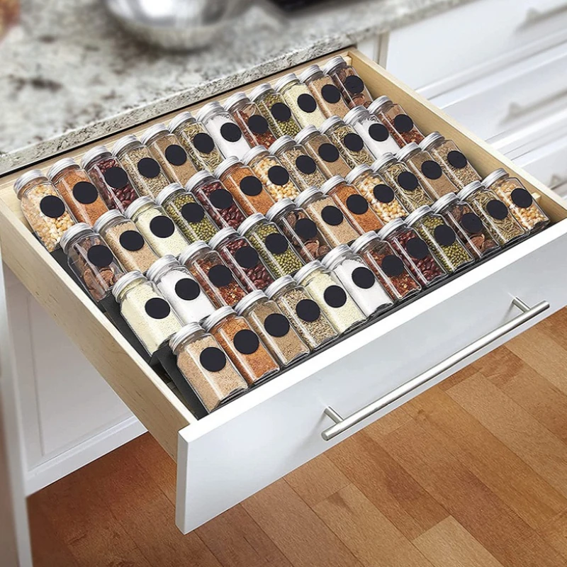 Lot de 6 supports d'organisation pour épices, pour tiroir de cuisine, empilables et à niveaux, po... – Image 3