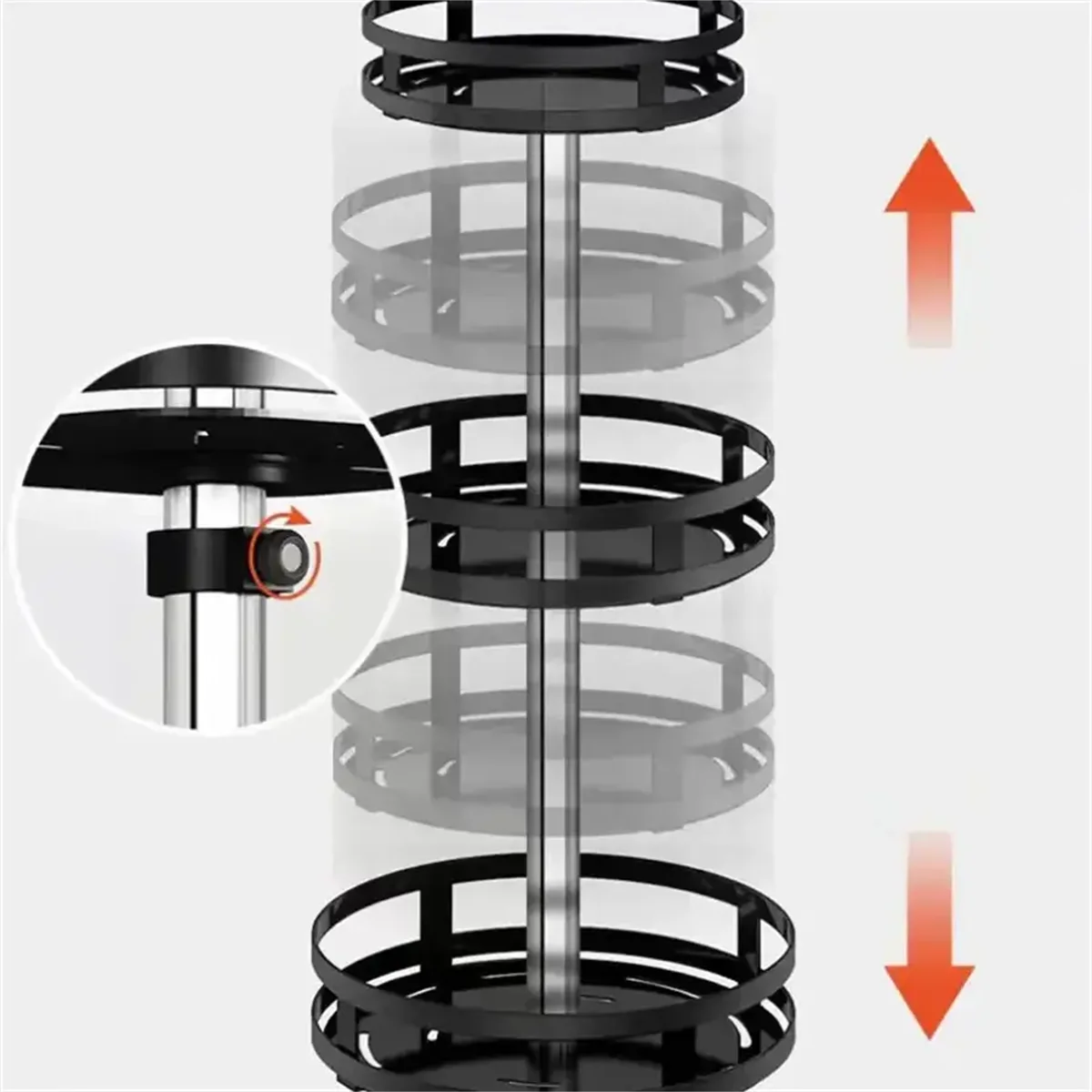 Plateau de rangement pour la cuisine | 360 ° Plateau tournant en acier au carbone, organisateur d... – Image 3