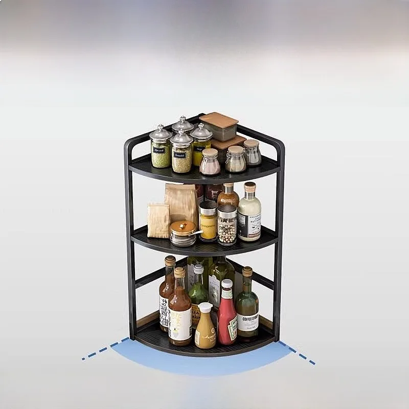 Étagère d'angle de cuisine multi-niveaux pour épices, huile, sel et sauces, sans perçage – Image 3