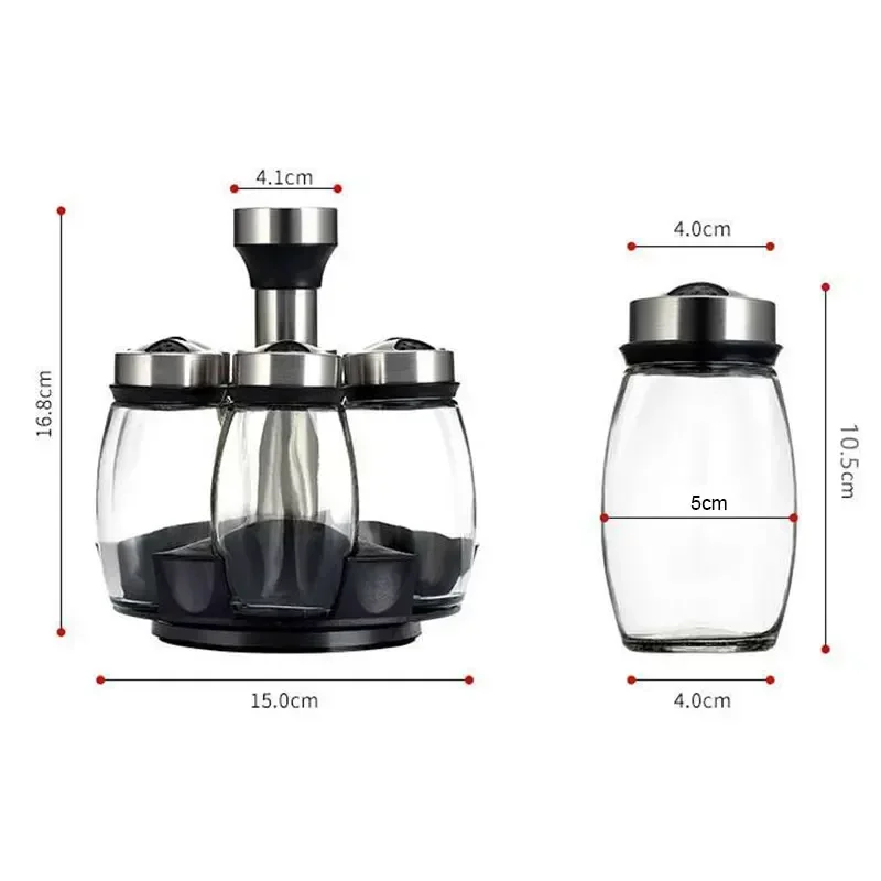 Nouveau pot en verre à bouteille unique et pot à épices, support d'assaisonnement en verre, boute... – Image 2