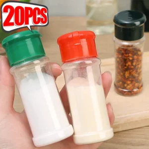 Pots à épices en plastique transparent, salière HI Belle, récipient d'assaisonnement pour barbecu...