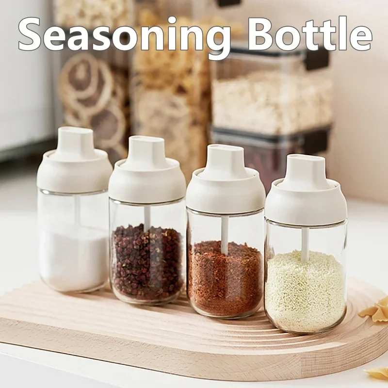 Bouteille d'huile de 250ML, 2 pièces, résistante à l'humidité, avec couvercle, cuillère, pot à po... – Image 2