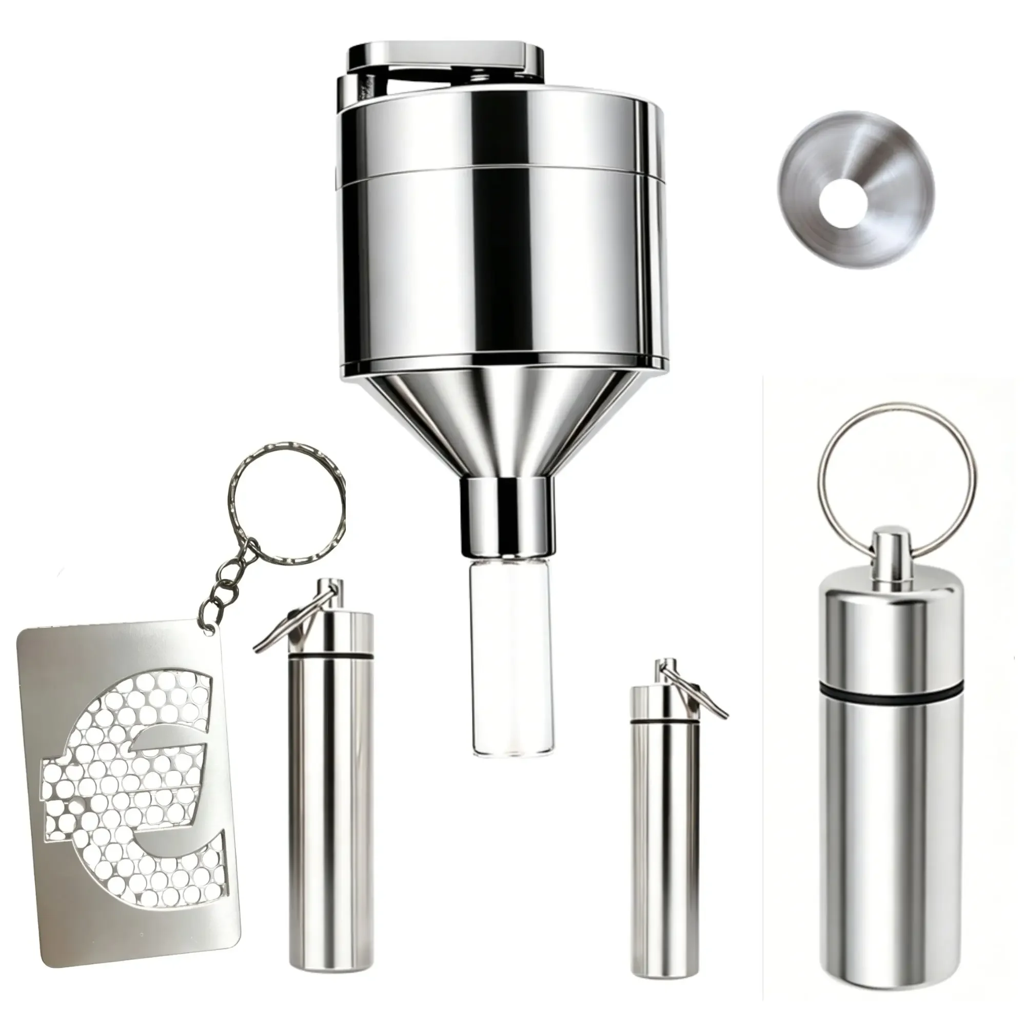 Kit de moulin à épices compact avec flacons de rangement, cuillère et entonnoir à large ouverture...