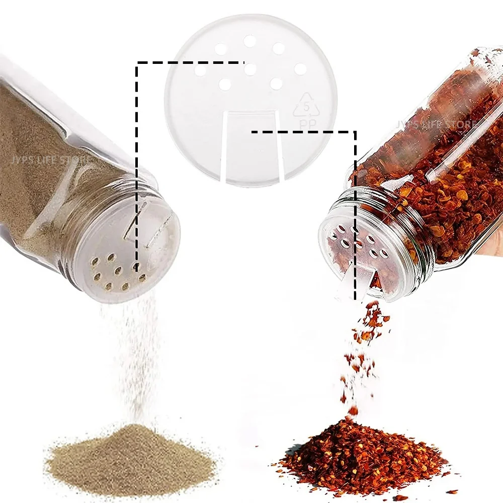Pots à épices en verre avec couvercles en bambou ou couvercles métalliques, comprenant des récipi... – Image 3