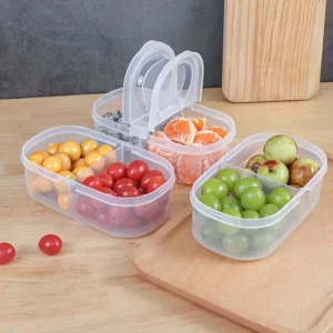 Récipient de stockage des aliments, organisateur d'épices à double compartiment, pour Fruits, épi...
